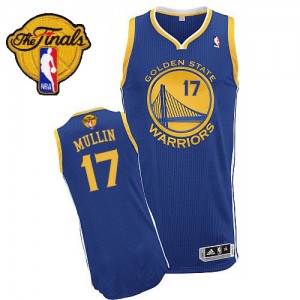 Maillot Authentic Golden State Warriors NBA Road 2015 The Finals Patch Bleu royal - #17 Chris Mullin - Homme