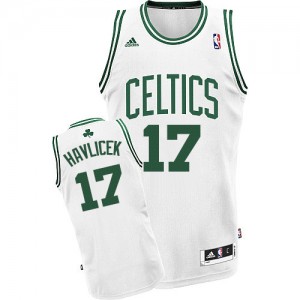 Maillot NBA Boston Celtics #17 John Havlicek Blanc Adidas Swingman Home - Homme