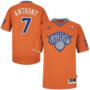 Maillot NBA New York Knicks #7 Carmelo Anthony Orange Adidas Swingman 2013 Christmas Day - Homme