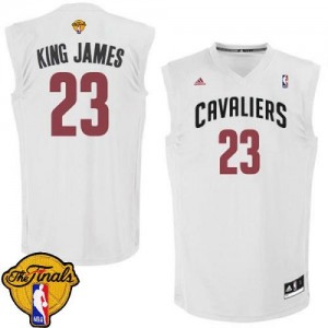 Maillot Authentic Cleveland Cavaliers NBA King James 2015 The Finals Patch Blanc - #23 LeBron James - Homme