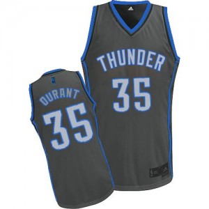 Maillot Authentic Oklahoma City Thunder NBA Graystone Fashion Gris - #35 Kevin Durant - Homme
