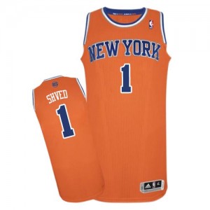 New York Knicks #1 Adidas Alternate Orange Authentic Maillot d'équipe de NBA en ligne pas chers - Alexey Shved pour Homme