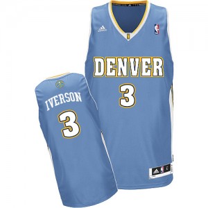 Maillot NBA Swingman Allen Iverson #3 Denver Nuggets Road Bleu clair - Homme