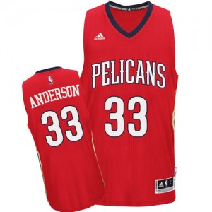 New Orleans Pelicans Ryan Anderson #33 Alternate Authentic Maillot d'équipe de NBA - Rouge pour Homme