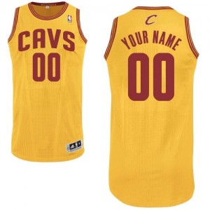 Maillot NBA Or Authentic Personnalisé Cleveland Cavaliers Alternate Homme Adidas