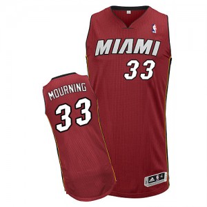 Maillot NBA Authentic Alonzo Mourning #33 Miami Heat Alternate Rouge - Homme