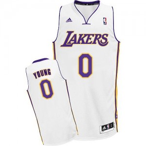 Los Angeles Lakers #0 Adidas Alternate Blanc Swingman Maillot d'équipe de NBA achats en ligne - Nick Young pour Homme