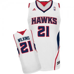 Maillot Adidas Blanc Home Swingman Atlanta Hawks - Dominique Wilkins #21 - Homme