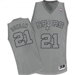 San Antonio Spurs Tim Duncan #21 Big Color Fashion Authentic Maillot d'équipe de NBA - Gris pour Homme