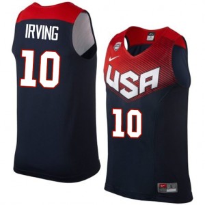 Team USA Nike Kyrie Irving #10 2014 Dream Team Authentic Maillot d'équipe de NBA - Bleu marin pour Homme