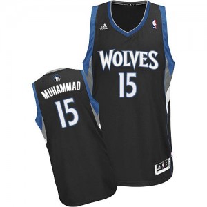Minnesota Timberwolves #15 Adidas Alternate Noir Swingman Maillot d'équipe de NBA vente en ligne - Shabazz Muhammad pour Homme