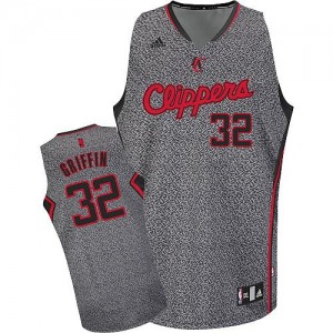 Los Angeles Clippers #32 Adidas Static Fashion Gris Swingman Maillot d'équipe de NBA prix d'usine en ligne - Blake Griffin pour Homme