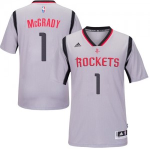 Maillot Adidas Gris Alternate Swingman Houston Rockets - Tracy McGrady #1 - Homme