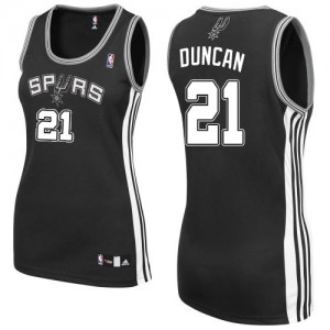 San Antonio Spurs #21 Adidas Road Noir Authentic Maillot d'équipe de NBA à vendre - Tim Duncan pour Femme