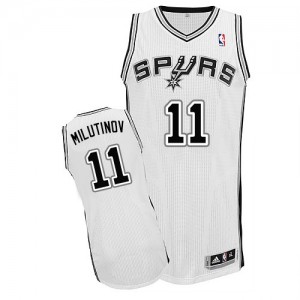 San Antonio Spurs #11 Adidas Home Blanc Authentic Maillot d'équipe de NBA vente en ligne - Nikola Milutinov pour Homme