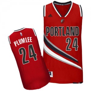 Portland Trail Blazers #24 Adidas Alternate Rouge Swingman Maillot d'équipe de NBA en soldes - Mason Plumlee pour Homme