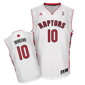 Maillot NBA Toronto Raptors #10 DeMar DeRozan Blanc Adidas Swingman Home - Homme