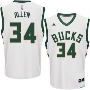 Milwaukee Bucks #34 Adidas Home Blanc Swingman Maillot d'équipe de NBA en soldes - Ray Allen pour Homme