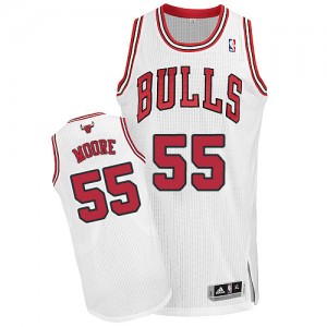 Maillot NBA Blanc E'Twaun Moore #55 Chicago Bulls Home Authentic Homme Adidas