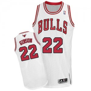 Maillot NBA Blanc Taj Gibson #22 Chicago Bulls Home Authentic Homme Adidas