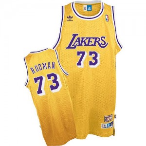 Los Angeles Lakers #73 Mitchell and Ness Throwback Or Swingman Maillot d'équipe de NBA pour pas cher - Dennis Rodman pour Homme