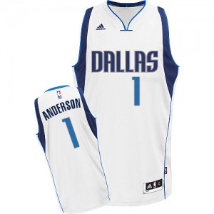 Maillot NBA Dallas Mavericks #1 Justin Anderson Blanc Adidas Swingman Home - Homme