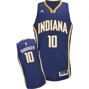 Maillot NBA Indiana Pacers #10 Chase Budinger Bleu marin Adidas Swingman Road - Homme