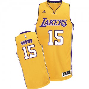 Los Angeles Lakers Jabari Brown #15 Home Swingman Maillot d'équipe de NBA - Or pour Homme