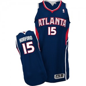 Maillot NBA Atlanta Hawks #15 Al Horford Bleu marin Adidas Authentic Road - Homme