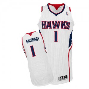 Maillot NBA Atlanta Hawks #1 Tracy Mcgrady Blanc Adidas Authentic Home - Homme
