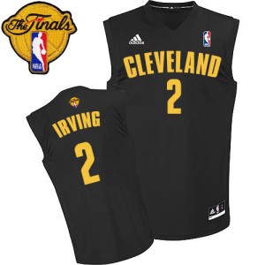 Maillot Authentic Cleveland Cavaliers NBA Fashion 2015 The Finals Patch Noir - #2 Kyrie Irving - Homme