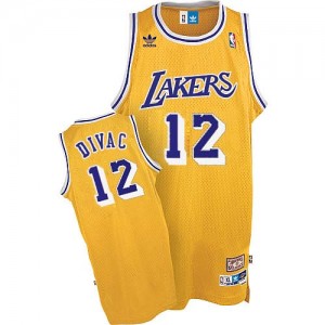 Los Angeles Lakers #12 Adidas Throwback Or Swingman Maillot d'équipe de NBA préférentiel - Vlade Divac pour Homme