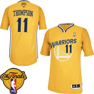 Maillot NBA Authentic Klay Thompson #11 Golden State Warriors Alternate 2015 The Finals Patch Or - Femme