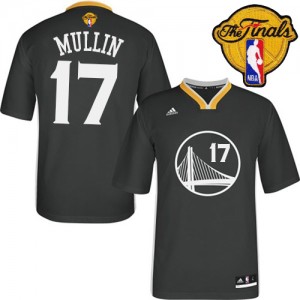 Maillot Adidas Noir Alternate 2015 The Finals Patch Swingman Golden State Warriors - Chris Mullin #17 - Homme