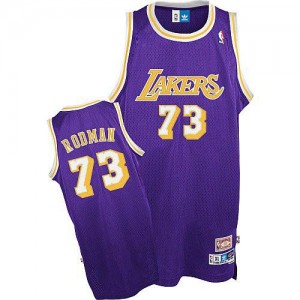 Maillot NBA Authentic Dennis Rodman #73 Los Angeles Lakers Throwback Violet - Homme