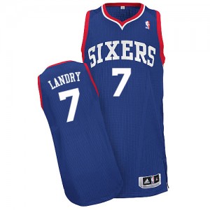 Maillot NBA Philadelphia 76ers #7 Carl Landry Bleu royal Adidas Authentic Alternate - Homme