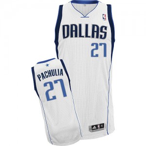 Maillot Adidas Blanc Home Authentic Dallas Mavericks - Zaza Pachulia #27 - Homme