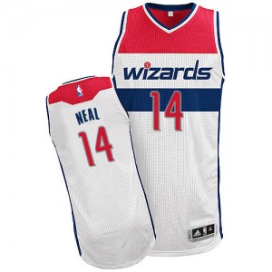 Maillot NBA Blanc Gary Neal #14 Washington Wizards Home Authentic Homme Adidas