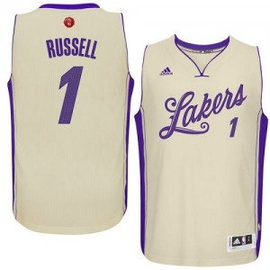 Maillot NBA Authentic D'Angelo Russell #1 Los Angeles Lakers 2015-16 Christmas Day Blanc - Homme