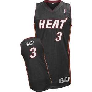 Miami Heat #3 Adidas Road Noir Authentic Maillot d'équipe de NBA Prix d'usine - Dwyane Wade pour Homme