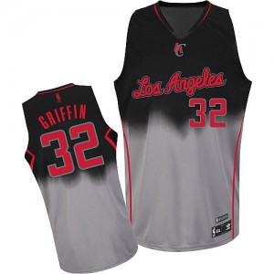 Maillot NBA Los Angeles Clippers #32 Blake Griffin Gris noir Adidas Authentic Fadeaway Fashion - Femme