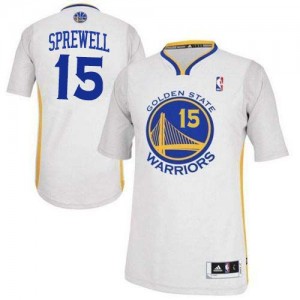Maillot Adidas Blanc Alternate Authentic Golden State Warriors - Latrell Sprewell #15 - Homme