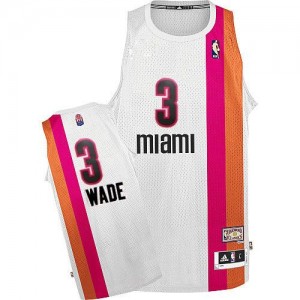 Maillot Authentic Miami Heat NBA ABA Hardwood Classic Blanc - #3 Dwyane Wade - Homme
