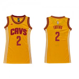 Maillot NBA Authentic Kyrie Irving #2 Cleveland Cavaliers Dress Or - Femme