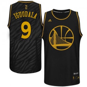 Maillot Adidas Noir Precious Metals Fashion Authentic Golden State Warriors - Andre Iguodala #9 - Homme
