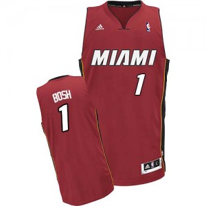 Miami Heat Chris Bosh #1 Alternate Swingman Maillot d'équipe de NBA - Rouge pour Homme