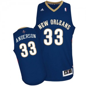 Maillot NBA Bleu marin Ryan Anderson #33 New Orleans Pelicans Road Swingman Homme Adidas