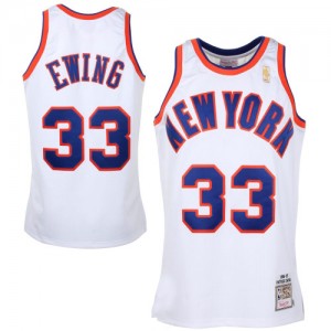 Maillot Mitchell and Ness Blanc Throwback Swingman New York Knicks - Patrick Ewing #33 - Homme