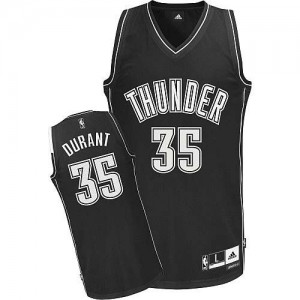 Oklahoma City Thunder #35 Adidas Shadow Noir Authentic Maillot d'équipe de NBA Prix d'usine - Kevin Durant pour Homme