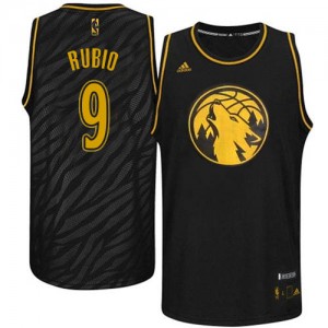 Maillot NBA Noir Ricky Rubio #9 Minnesota Timberwolves Precious Metals Fashion Authentic Homme Adidas